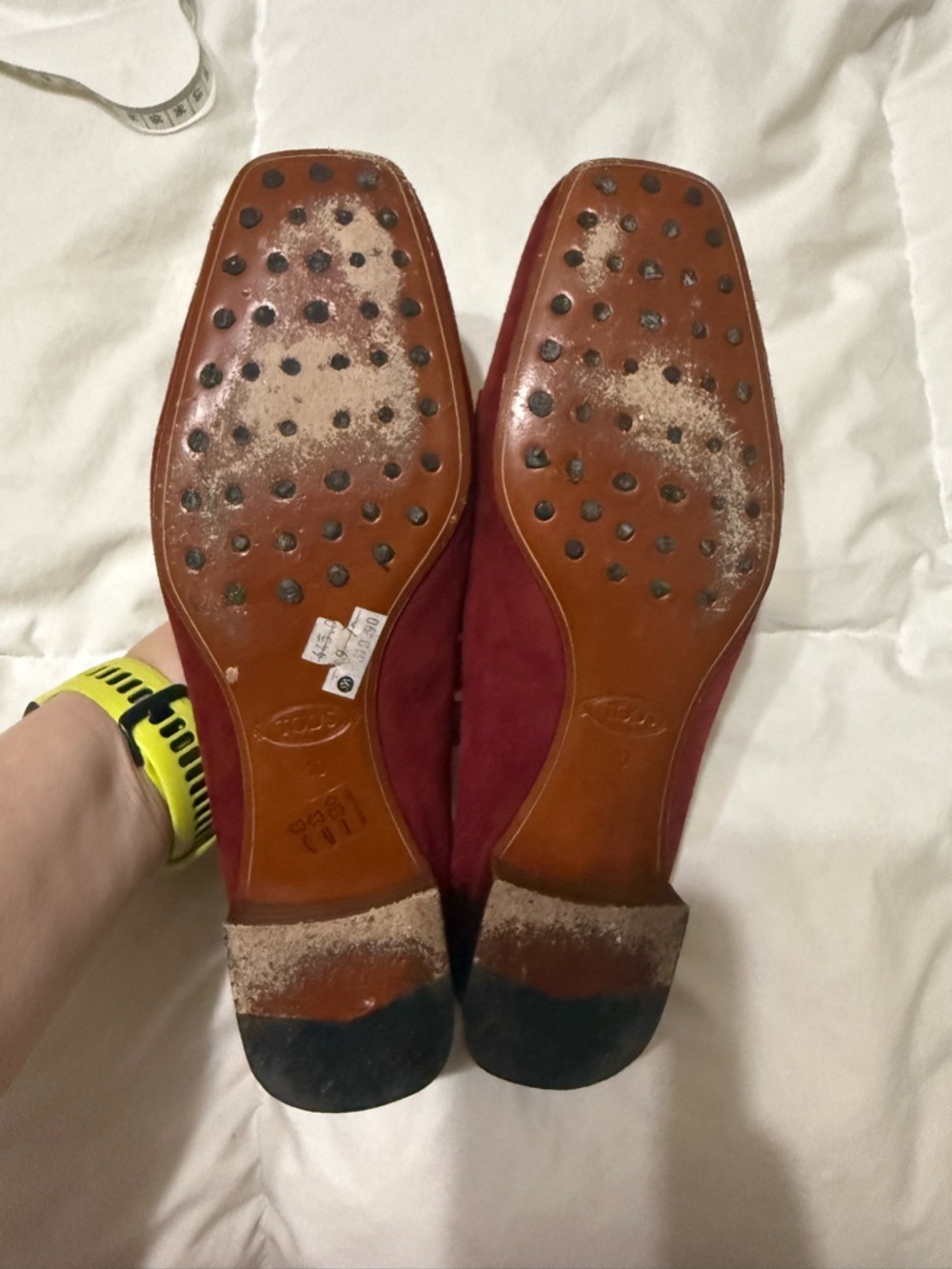Tod's Burgundy Suede Studded Driving Loafers 10 40 - Picture 6 of 10